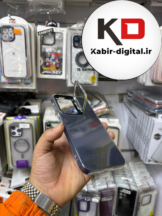 قاب گوشی Galaxy A36 / A56 سامسونگ دولایه سیلیکونی استندشو طرح کرکره ای کلاسیک