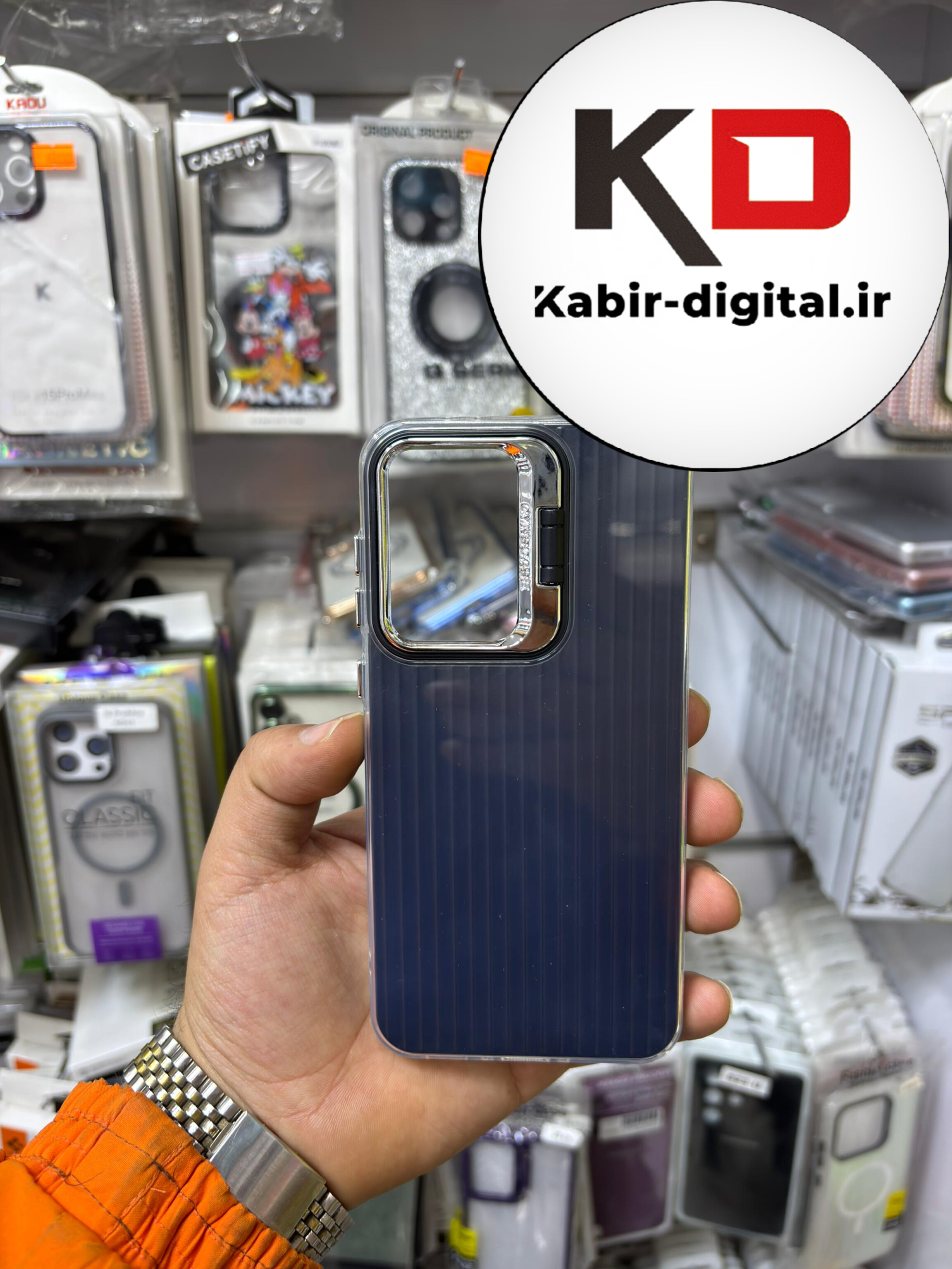 قاب گوشی Galaxy A36 / A56 سامسونگ دولایه سیلیکونی استندشو طرح کرکره ای کلاسیک