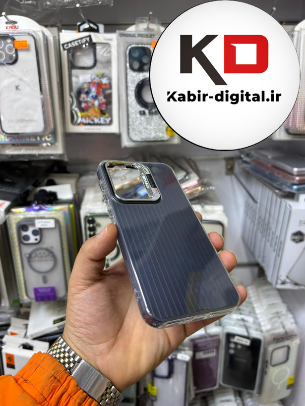 قاب گوشی Galaxy A36 / A56 سامسونگ دولایه سیلیکونی استندشو طرح کرکره ای کلاسیک