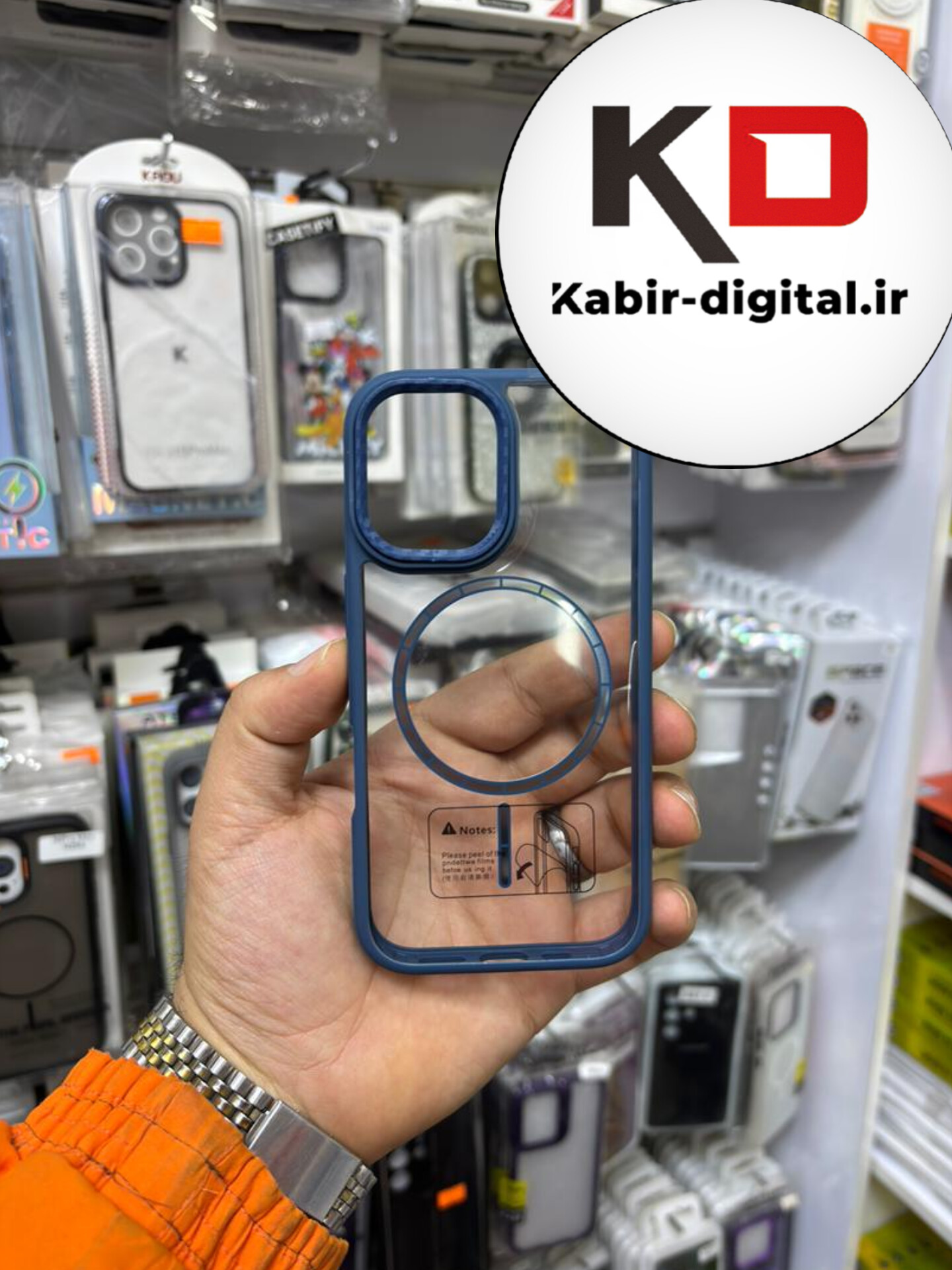 قاب گوشی iPhone 16  آیفون شفاف Magsafe مگ سیف دار اورجینال سرمه ایی