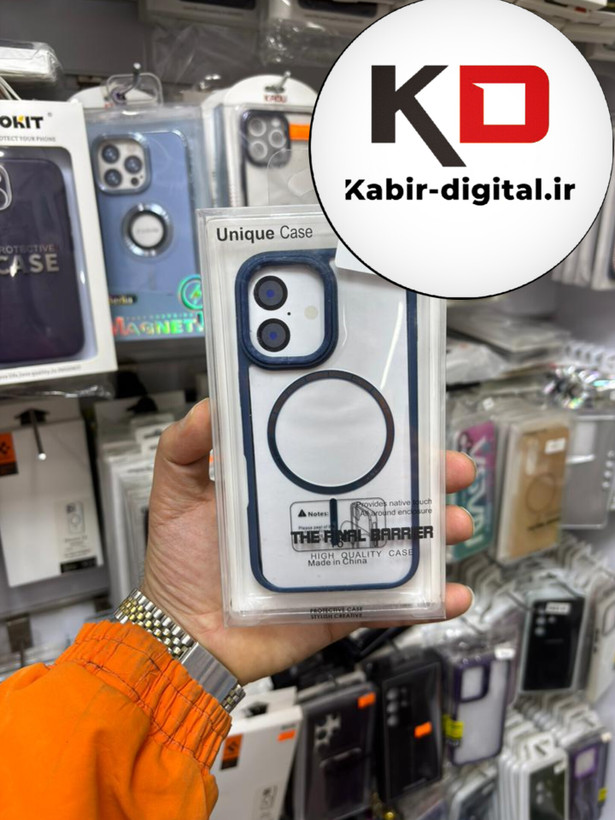 قاب گوشی iPhone 16 آیفون شفاف Magsafe مگ سیف دار اورجینال سرمه ایی