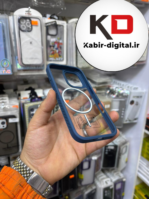 قاب گوشی iPhone 16 آیفون شفاف Magsafe مگ سیف دار اورجینال سرمه ایی
