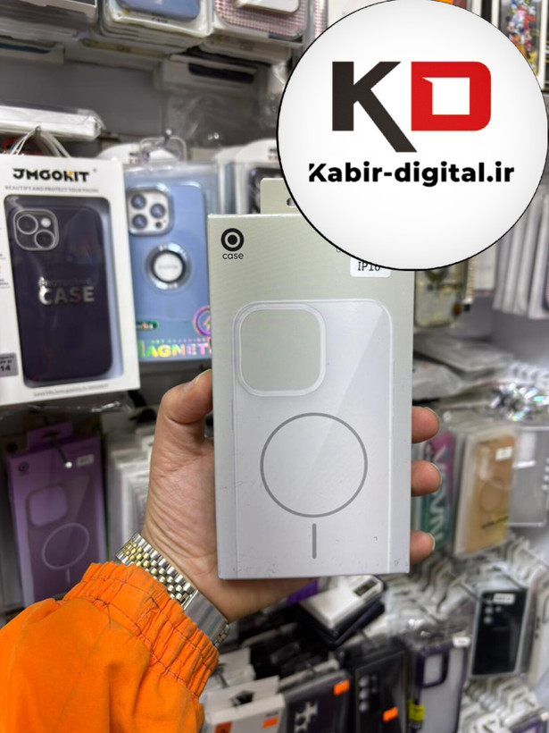 قاب گوشی iPhone 16 آیفون سیلیکونی Metalic اکلیلی مگ سیف Magsafe اورجینال محافظ لنز دار شیری