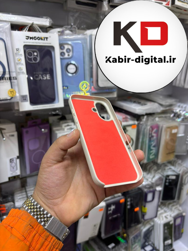 قاب گوشی iPhone 16 آیفون سیلیکونی Metalic اکلیلی مگ سیف Magsafe اورجینال محافظ لنز دار شیری