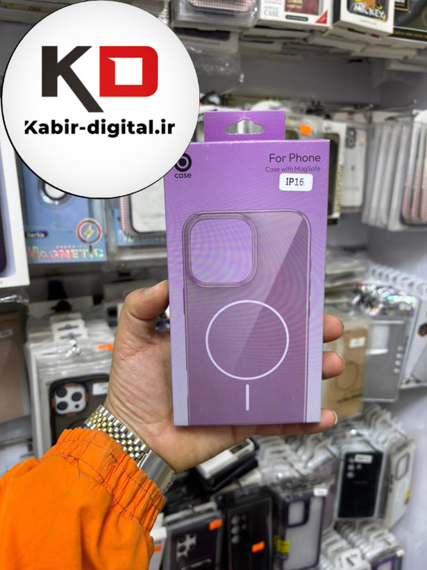 قاب گوشی iPhone 16 آیفون سیلیکونی Metalic اکلیلی مگ سیف Magsafe اورجینال محافظ لنز دار بنفش
