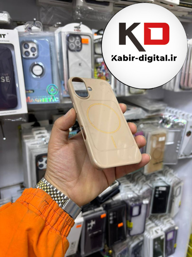 قاب گوشی iPhone 16 آیفون سیلیکونی Metalic اکلیلی مگ سیف Magsafe اورجینال محافظ لنز دار
