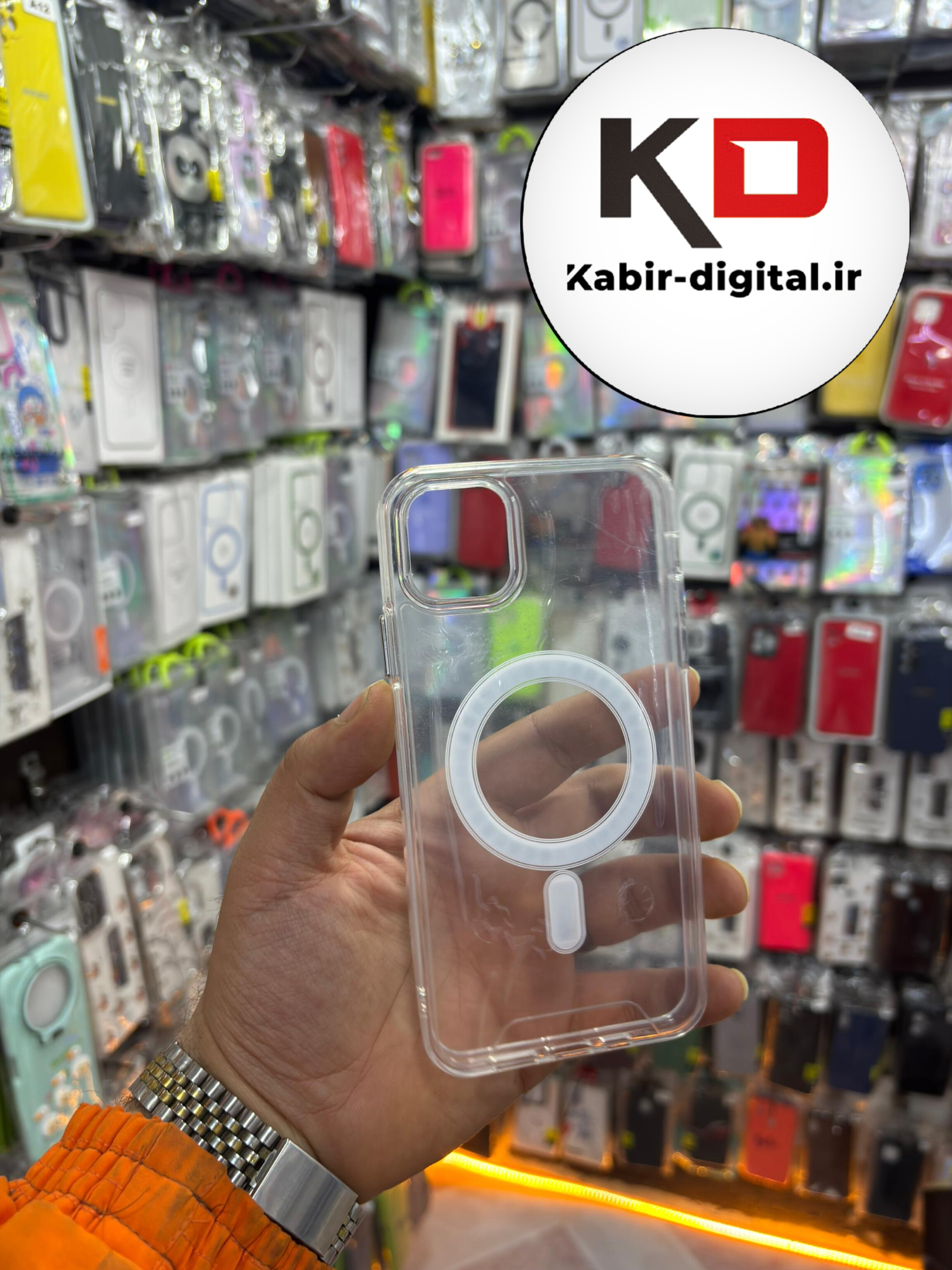 قاب گوشی iPhone 11 pro max آیفون اورجینال طرح طلقی شیشه ای شفاف مگ سیف دار