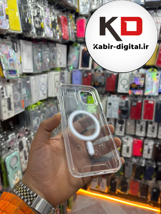 قاب گوشی iPhone 11 pro max آیفون اورجینال طرح طلقی شیشه ای شفاف مگ سیف دار