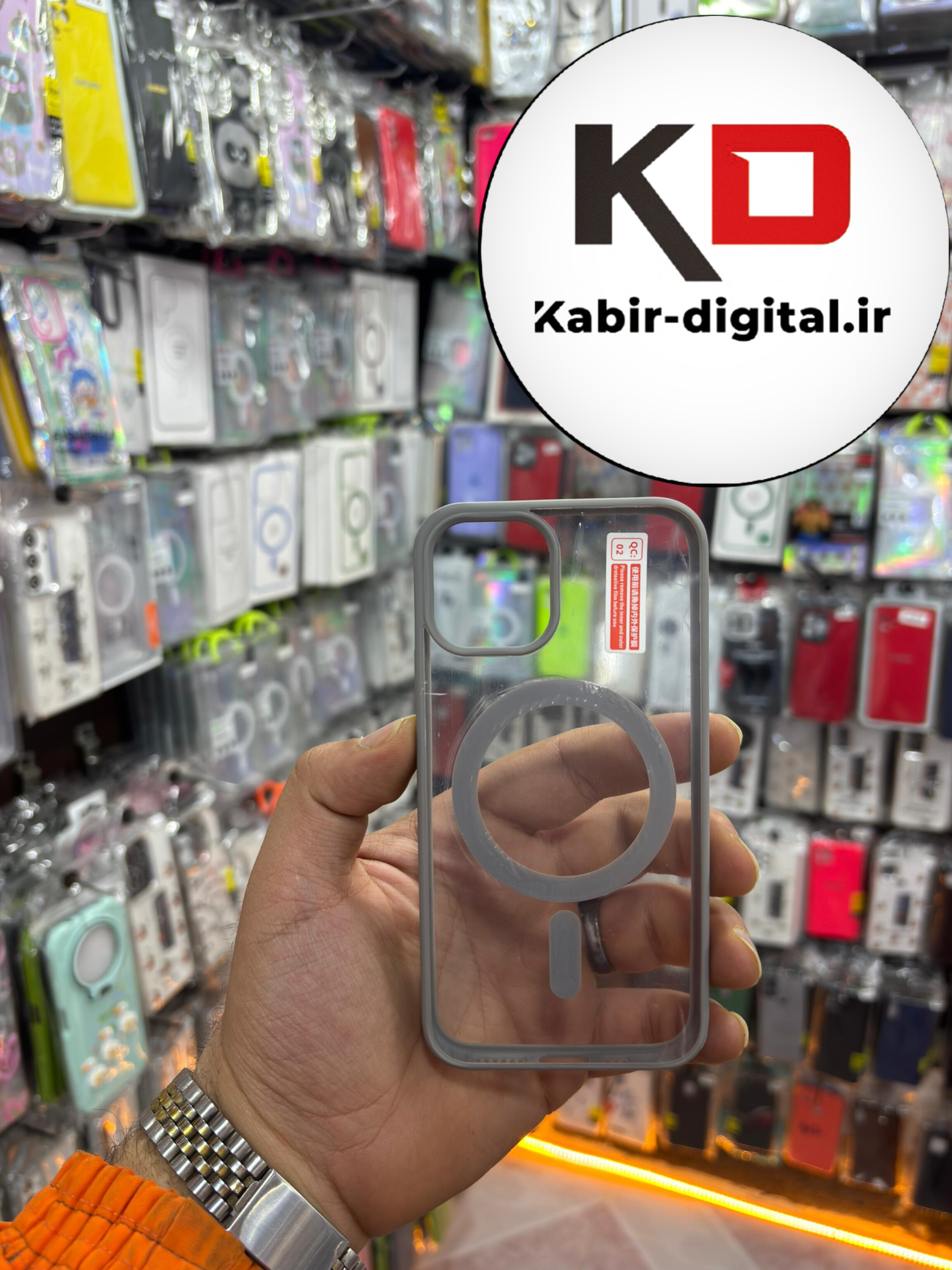 قاب گوشی iPhone 11 pro max آیفون اورجینال شفاف مگ سیف Magsafe اورجینال طوسی