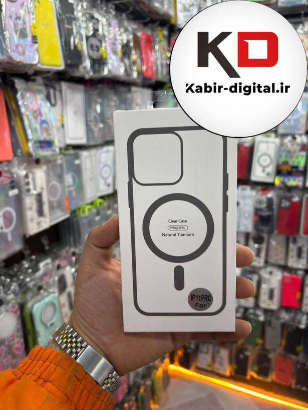قاب گوشی iPhone 11 pro max آیفون اورجینال شفاف مگ سیف Magsafe اورجینال طوسی