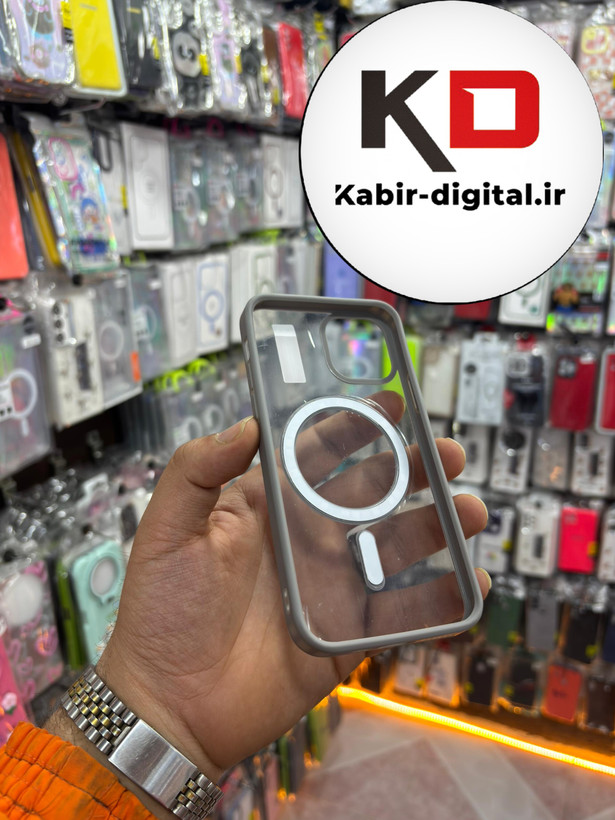 قاب گوشی iPhone 11 pro max آیفون اورجینال شفاف مگ سیف Magsafe اورجینال طوسی