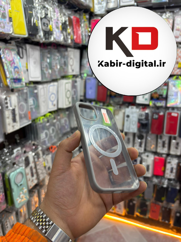 قاب گوشی iPhone 11 pro max آیفون اورجینال شفاف مگ سیف Magsafe اورجینال طوسی