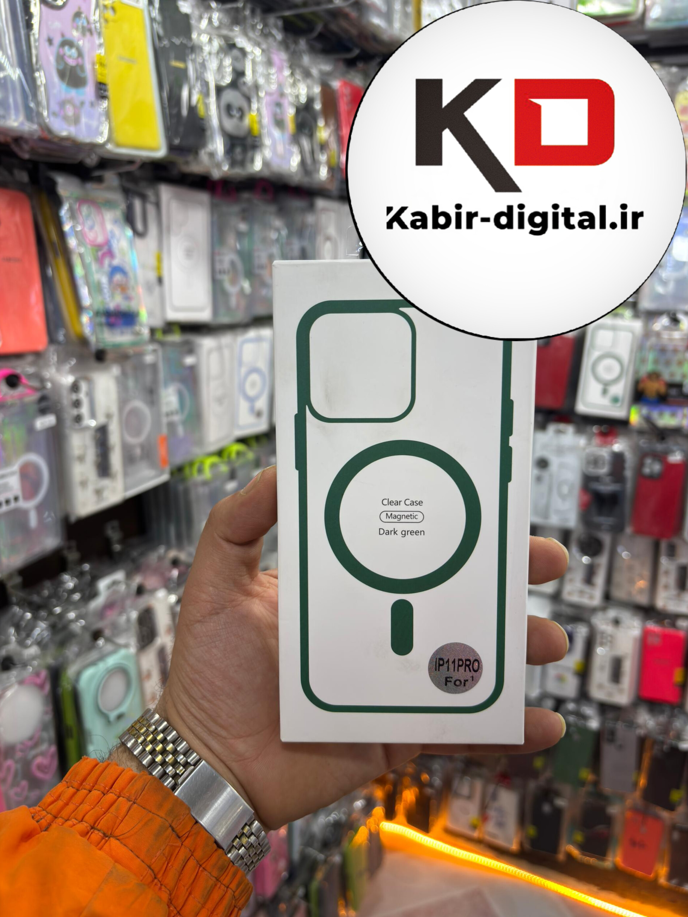 قاب گوشی iPhone 11 pro max آیفون اورجینال شفاف مگ سیف Magsafe اورجینال سبز
