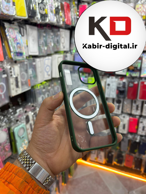 قاب گوشی iPhone 11 pro max آیفون اورجینال شفاف مگ سیف Magsafe اورجینال سبز