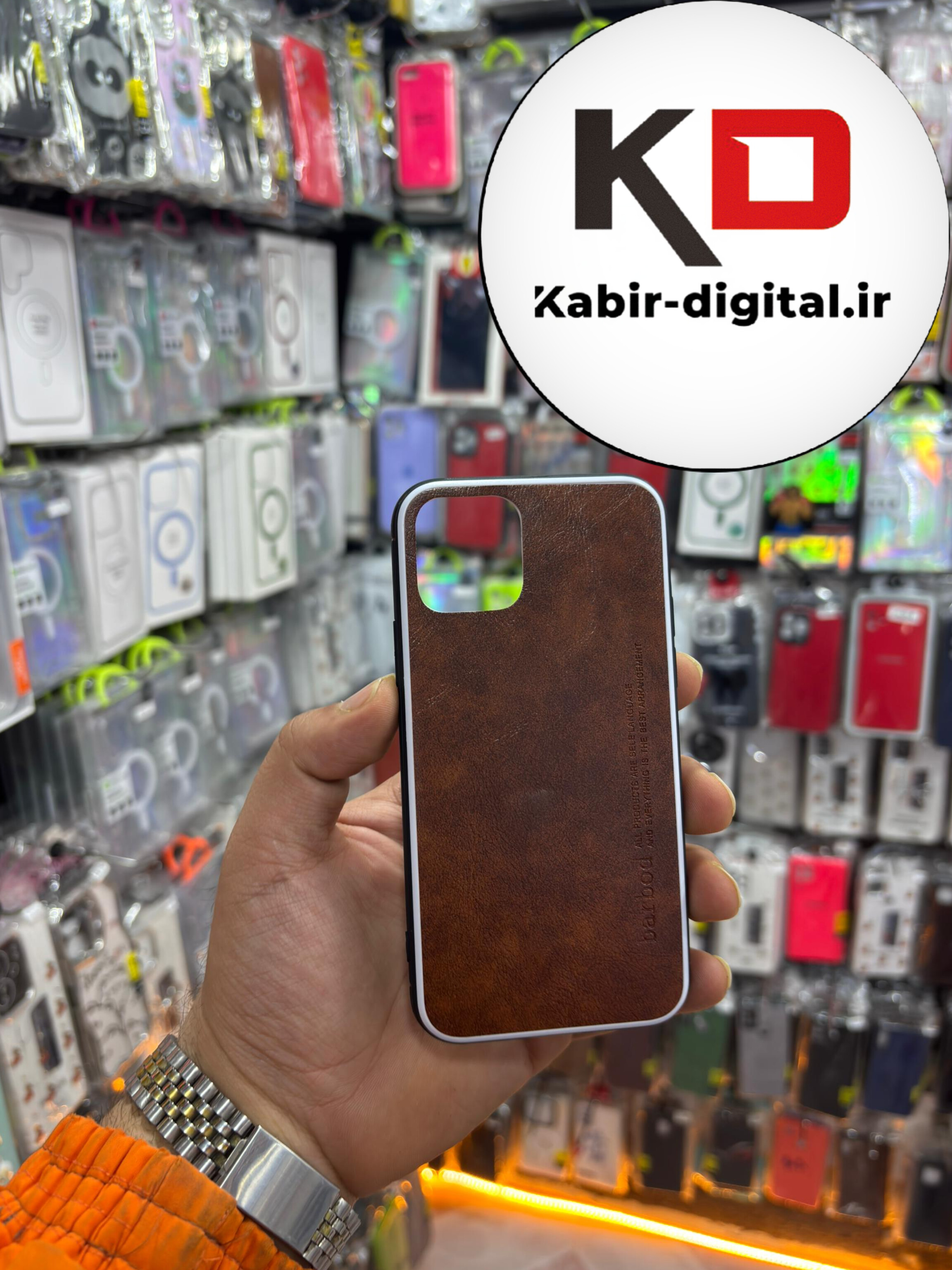 قاب گوشی iPhone 11 Pro آیفون طرح چرمی قهوه ایی