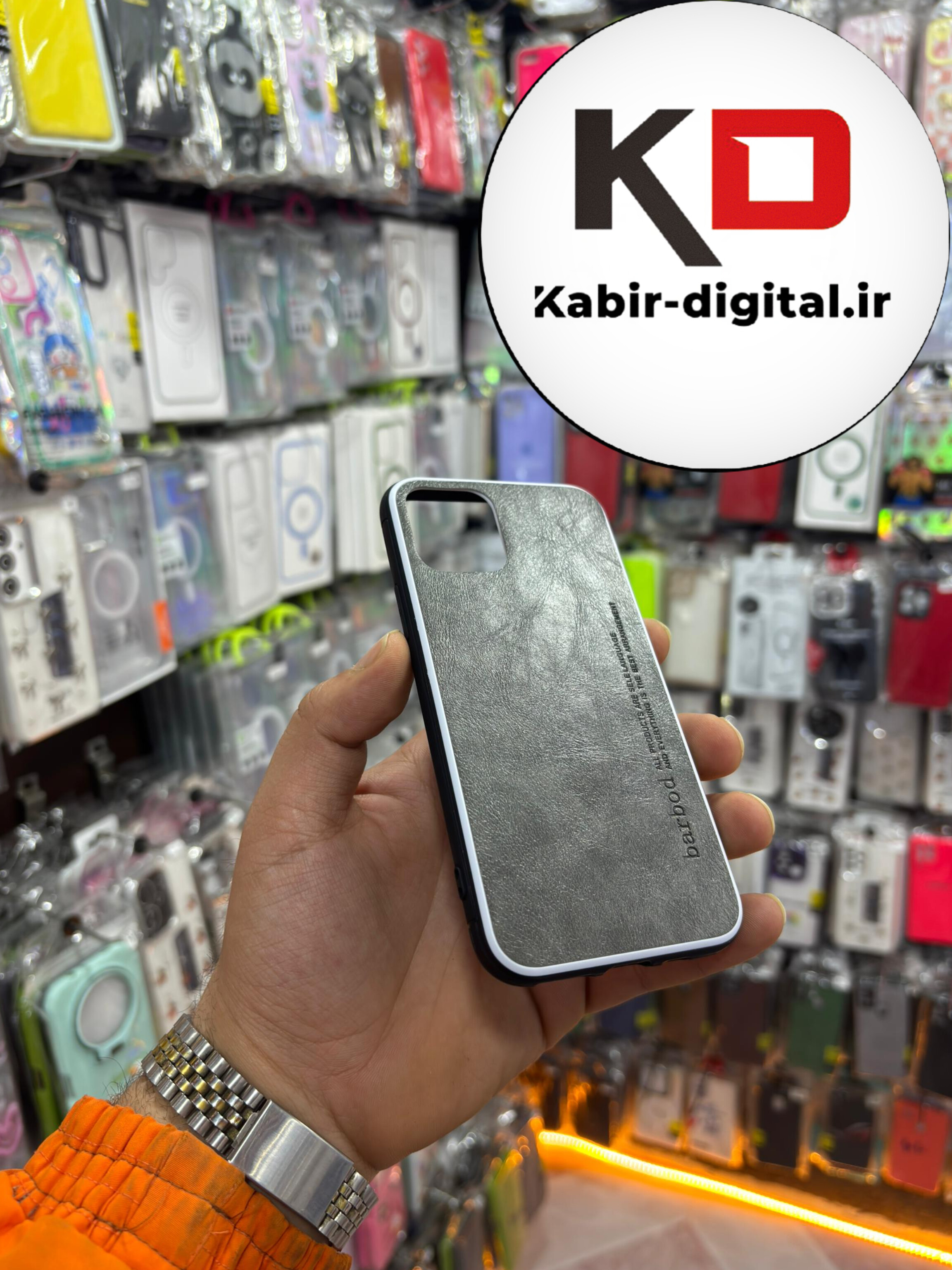 قاب گوشی iPhone 11 Pro آیفون طرح چرمی طوسی