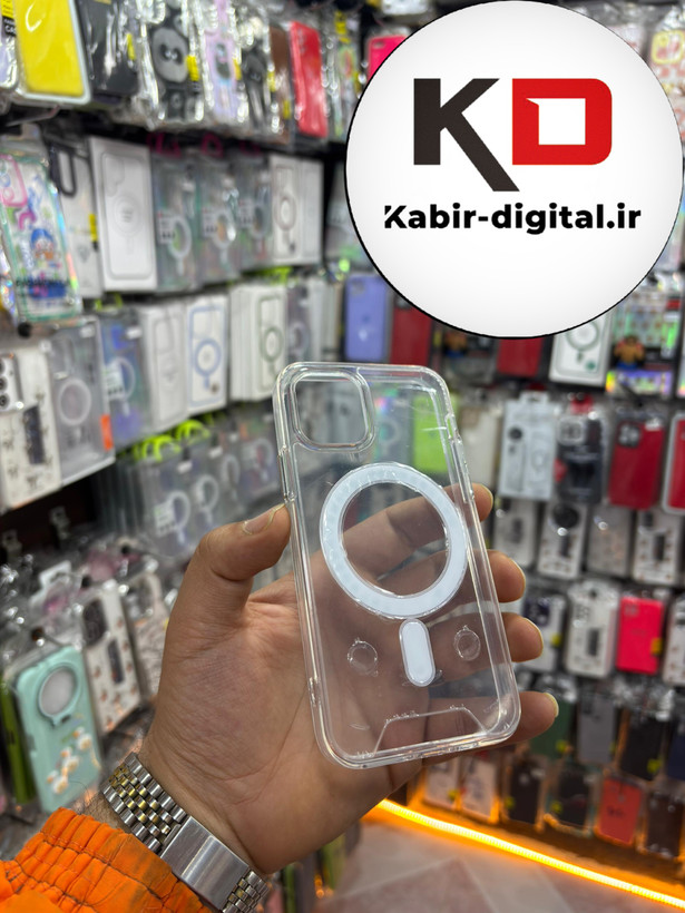قاب گوشی iPhone 11 pro آیفون اورجینال طرح طلقی شیشه ای شفاف مگ سیف دار