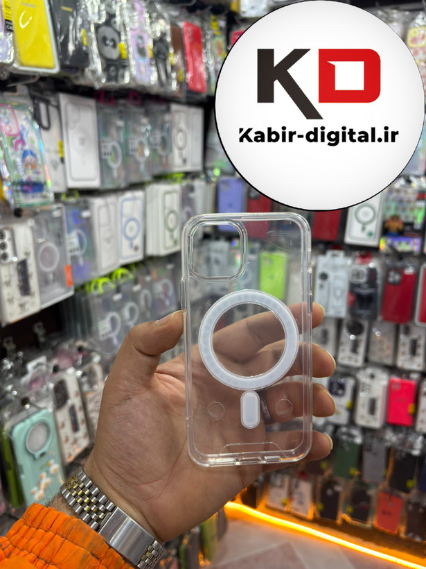 قاب گوشی iPhone 11 pro آیفون اورجینال طرح طلقی شیشه ای شفاف مگ سیف دار