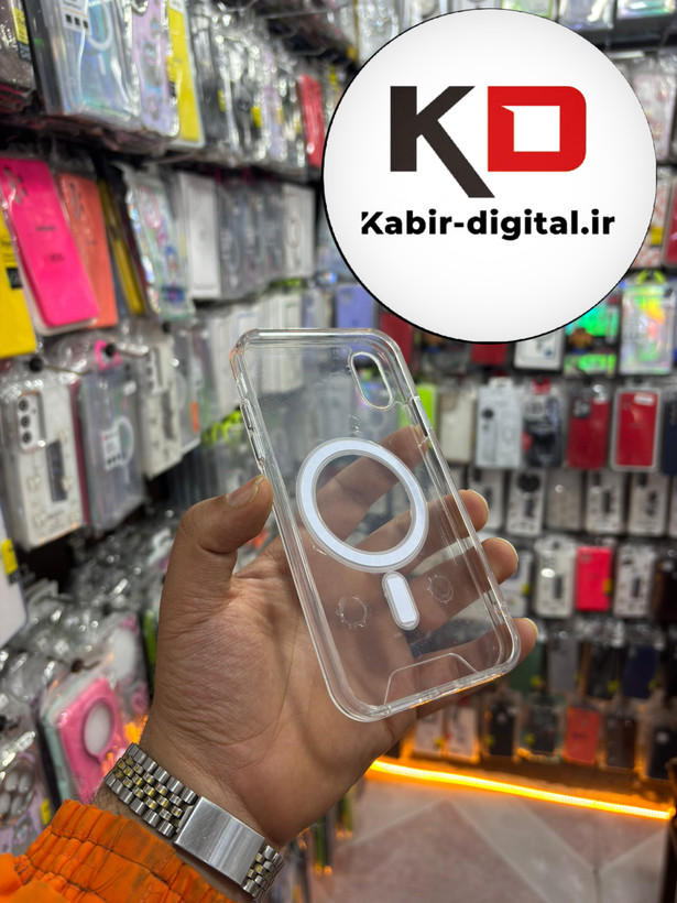 قاب گوشی iPhone XR آیفون اورجینال طرح طلقی شیشه ای شفاف مگ سیف دار