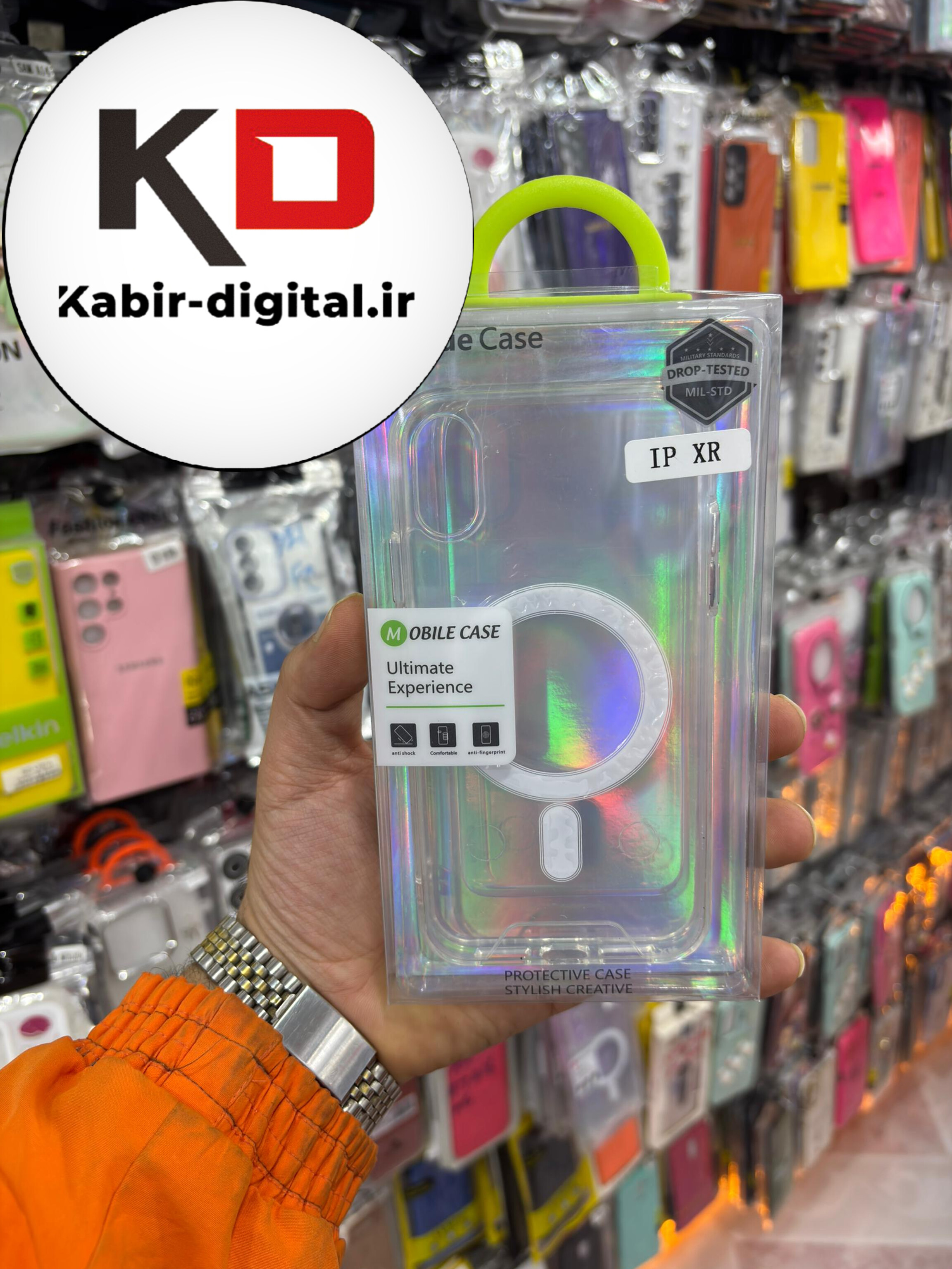 قاب گوشی iPhone XR  آیفون اورجینال طرح طلقی شیشه ای شفاف مگ سیف دار