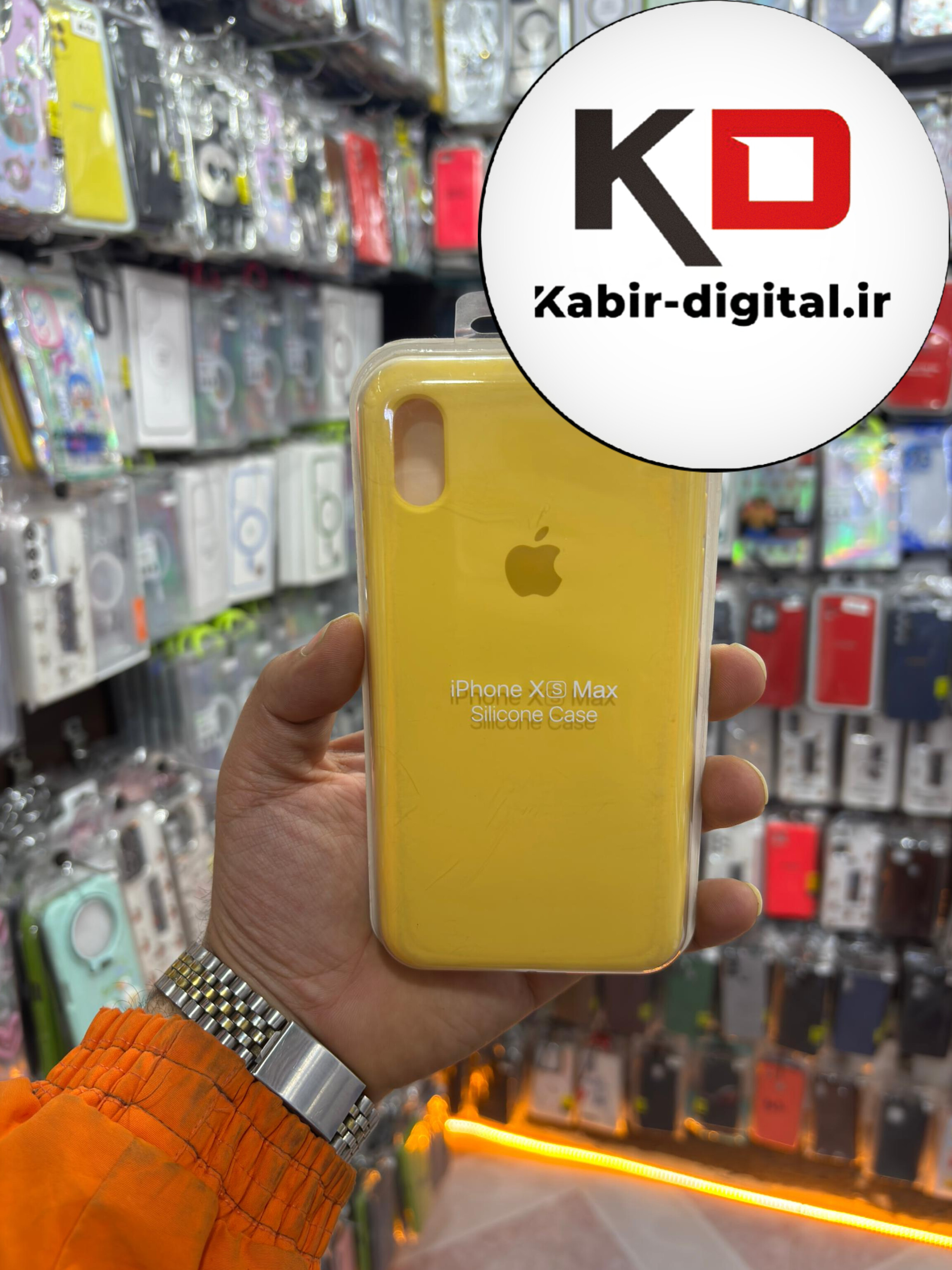 قاب گوشیiPhone XS MAX آیفون سیلیکونی اورجینال درجه یک زیربسته زرد