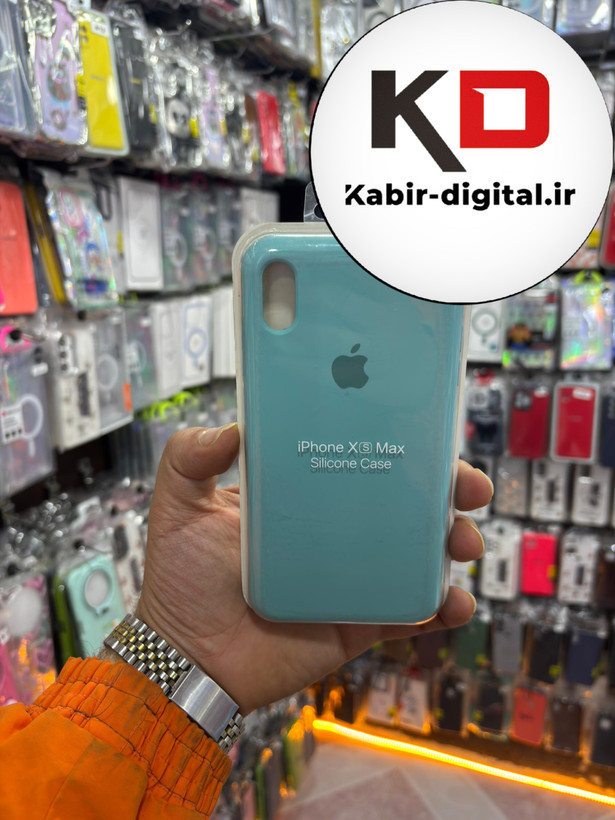 قاب گوشیiPhone XS MAX آیفون سیلیکونی اورجینال درجه یک زیربسته فیروزه ایی