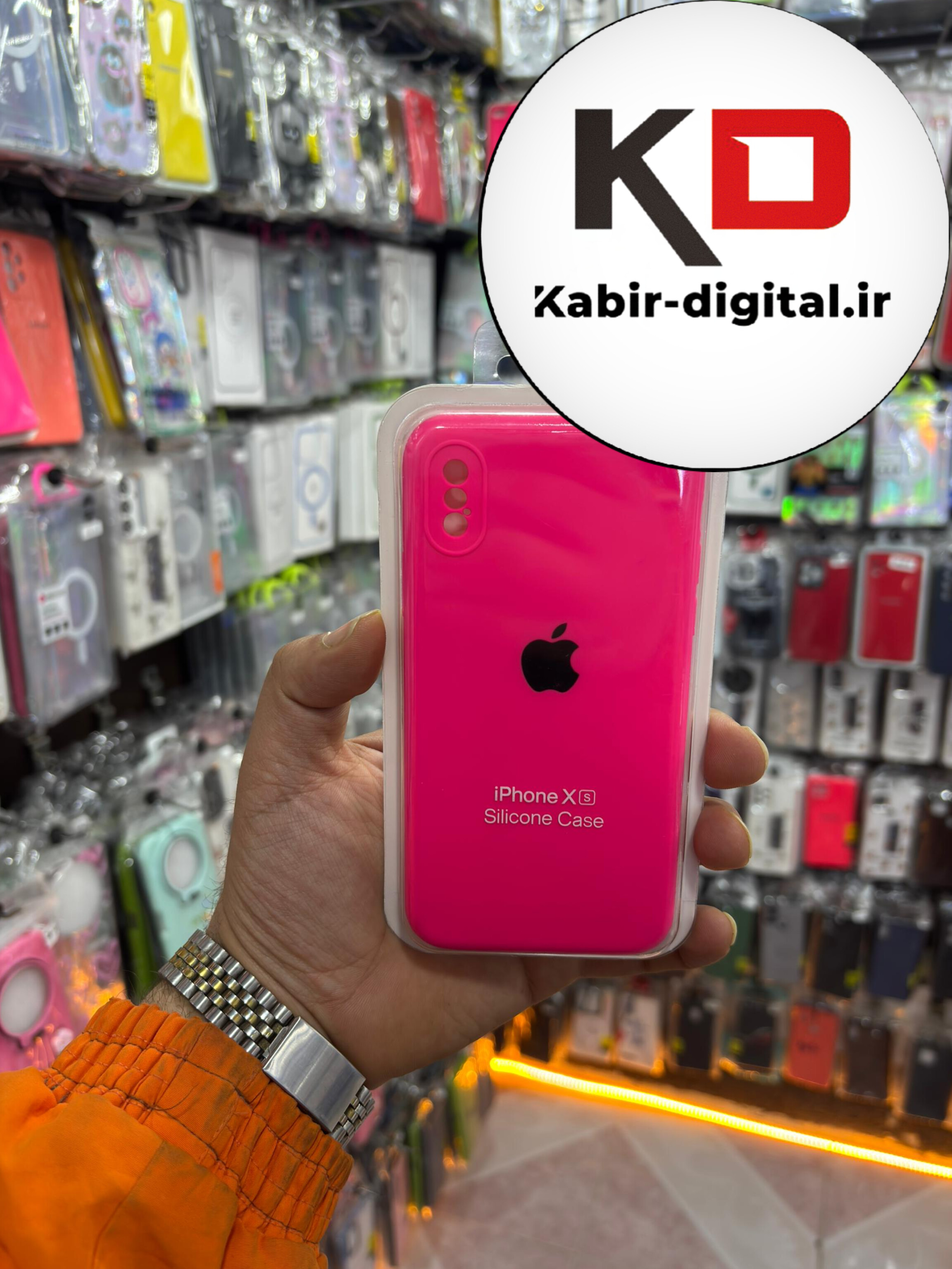 قاب گوشی iPhone XS /X آیفون سیلیکونی اورجینال درجه یک زیربسته صورتی فسفری
