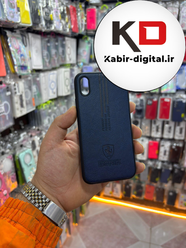 قاب گوشی iPhone XS / X آیفون طرح ژله ای چرمی ساده سرمه ای