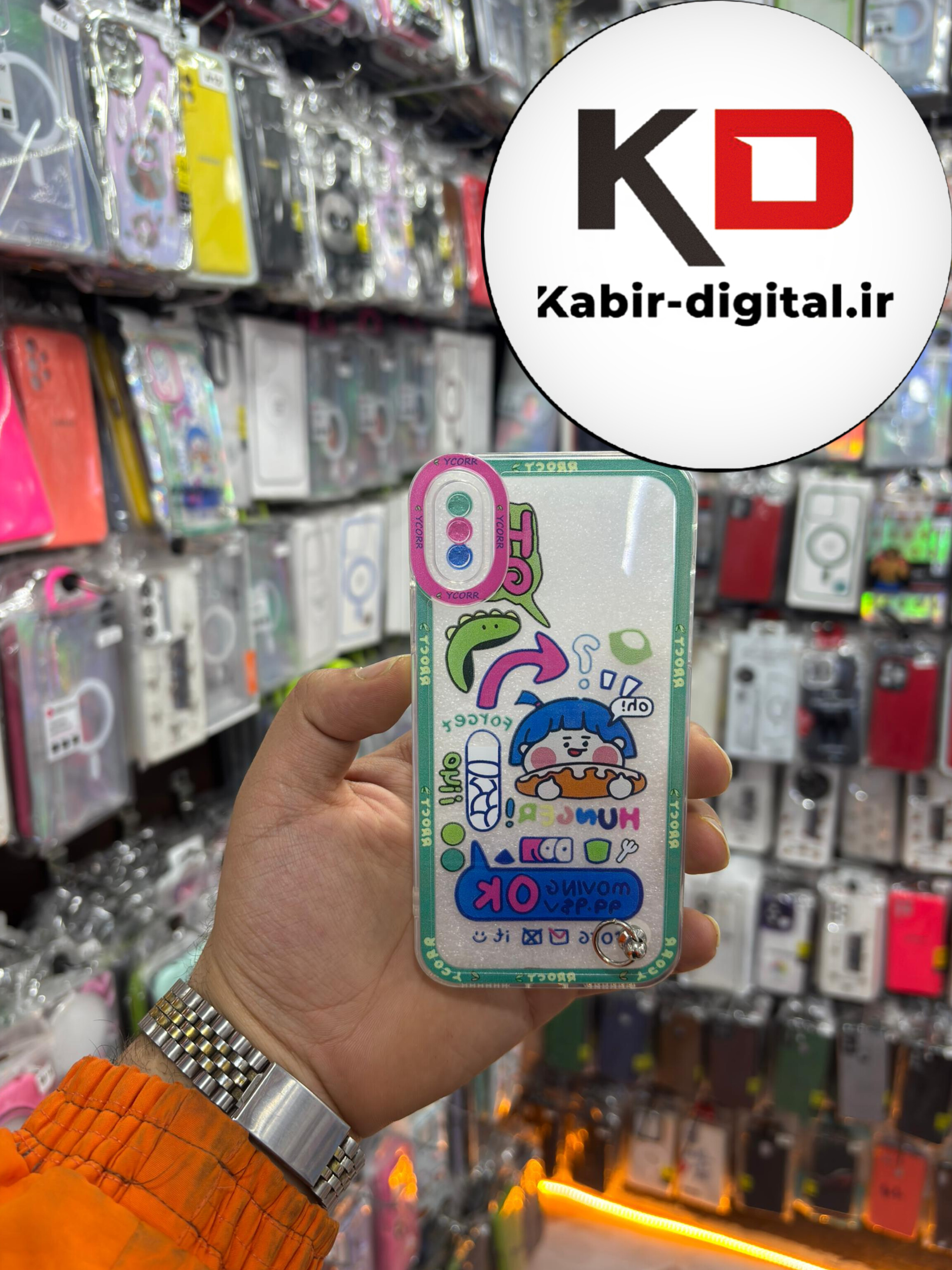 قاب گوشی iPhone XS / X آیفون طرح عروسکی سه بعدی شفاف TPU کپسولی محافظ لنز دار سوییت عروسکی آویزدار