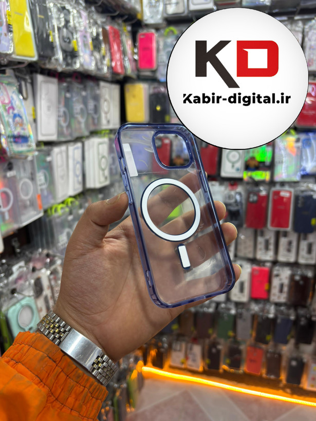 قاب گوشی iPhone 13/14/15 آیفون اورجینال شفاف مگ سیف Magsafe اورجینال سرمه ایی