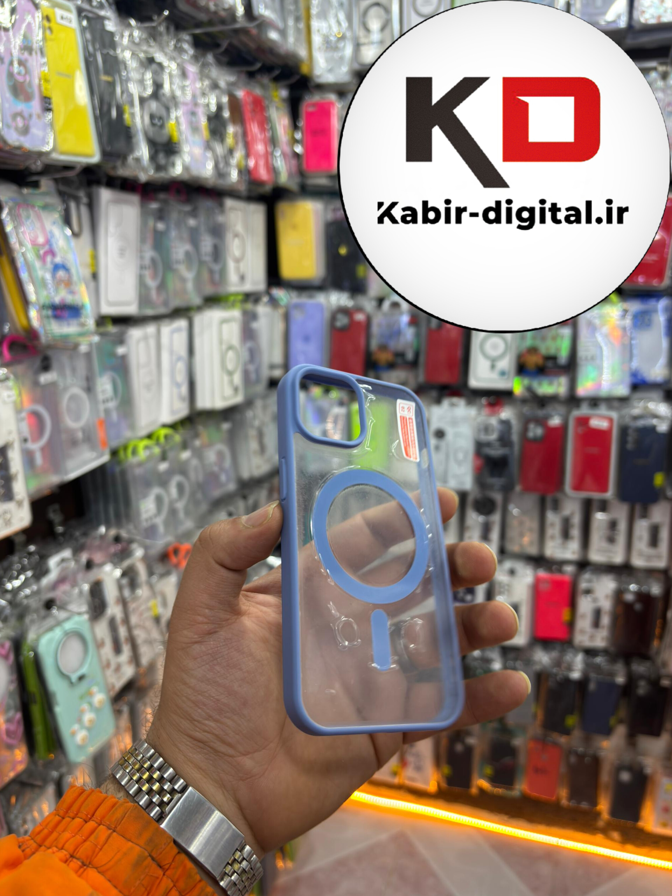 قاب گوشی iPhone 13/14/15 آیفون اورجینال شفاف مگ سیف Magsafe اورجینال آبی
