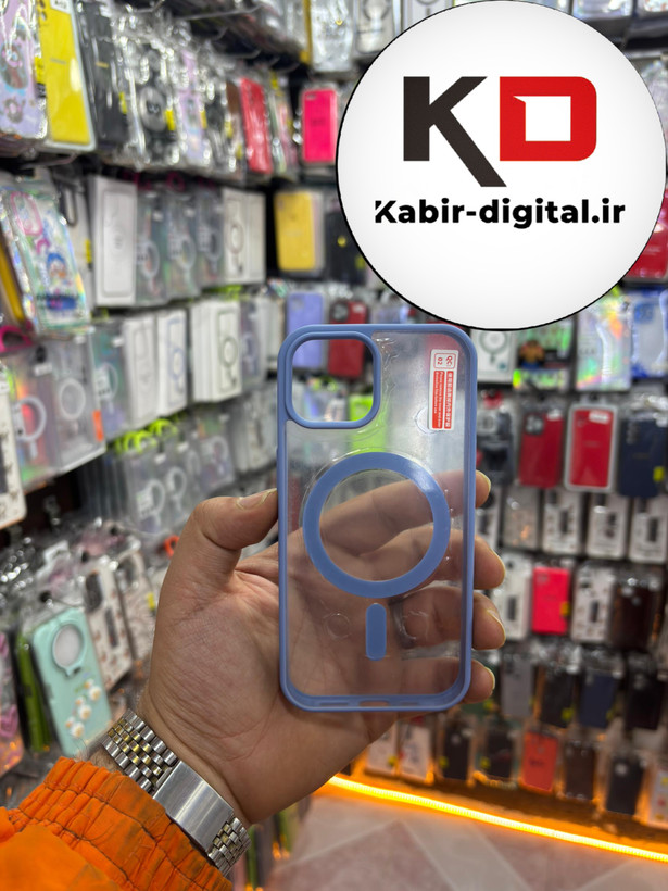 قاب گوشی iPhone 13/14/15 آیفون اورجینال شفاف مگ سیف Magsafe اورجینال آبی