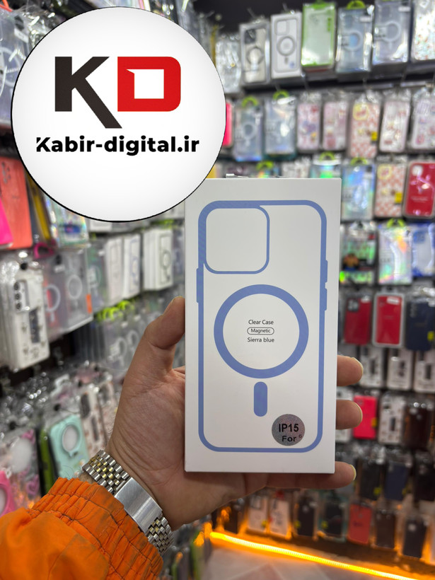 قاب گوشی iPhone 13/14/15 آیفون اورجینال شفاف مگ سیف Magsafe اورجینال آبی