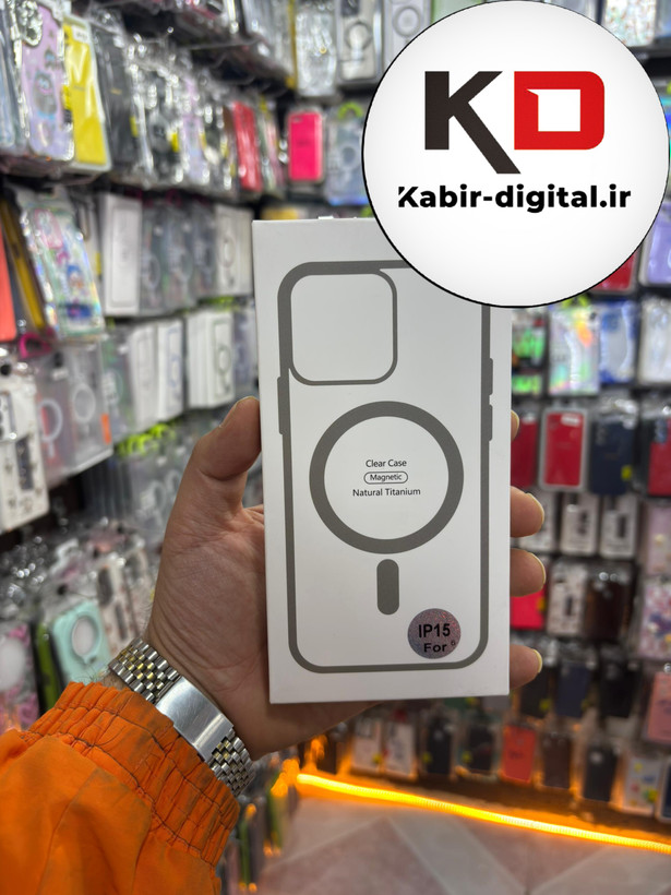 قاب گوشی iPhone 13/14/15 آیفون اورجینال شفاف مگ سیف Magsafe اورجینال طوسی