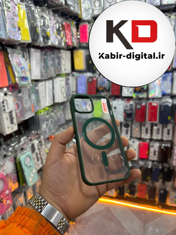 قاب گوشی iPhone 13/14/15 آیفون اورجینال شفاف مگ سیف Magsafe اورجینال سبز