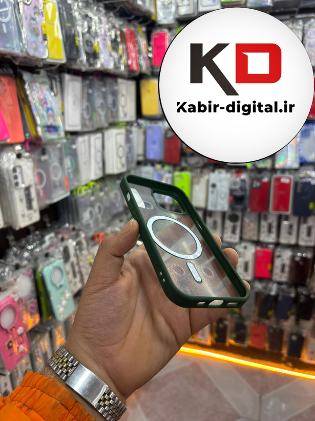 قاب گوشی iPhone 13/14/15 آیفون اورجینال شفاف مگ سیف Magsafe اورجینال سبز