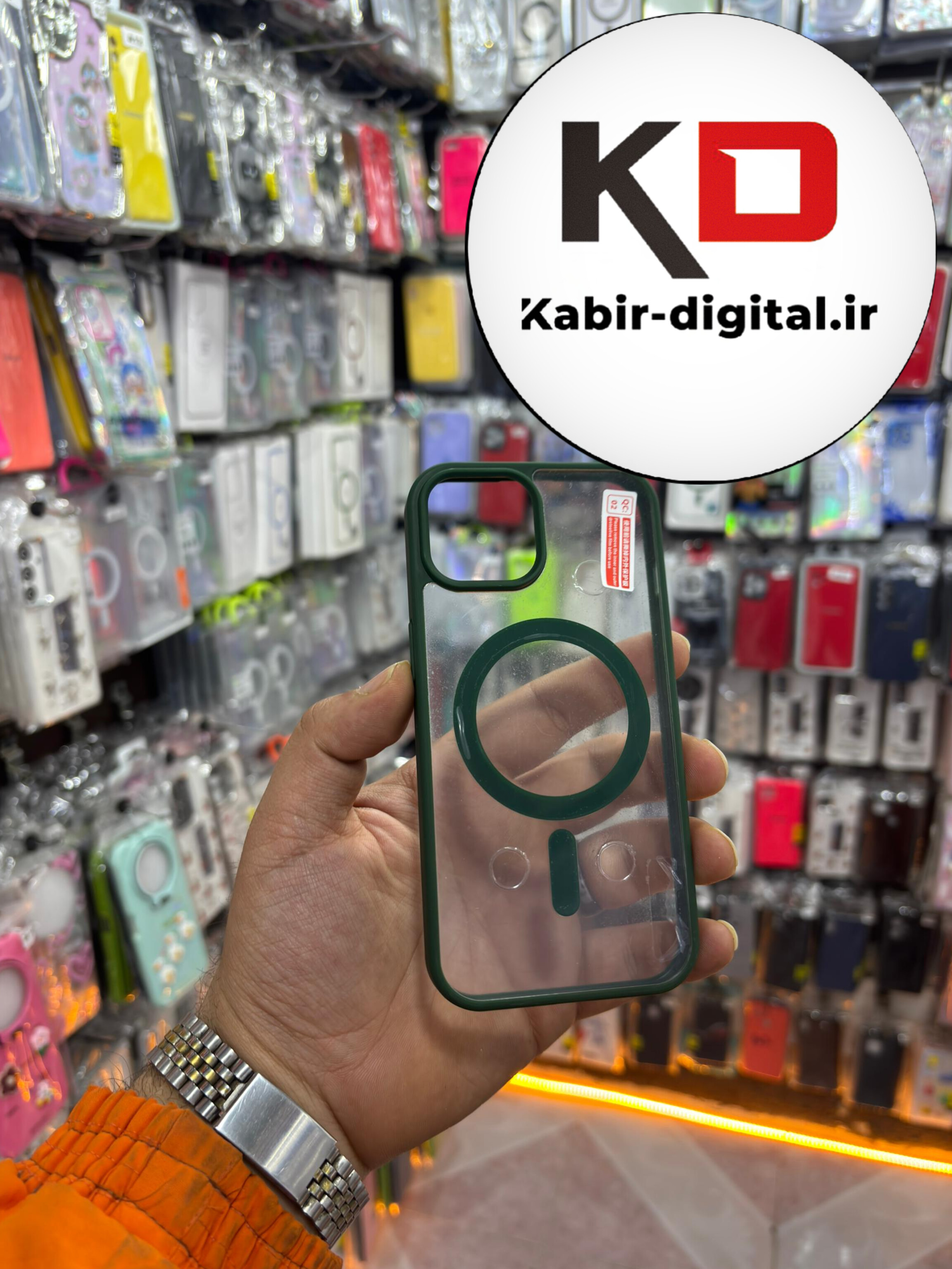 قاب گوشی iPhone 13/14/15 آیفون اورجینال شفاف مگ سیف Magsafe اورجینال سبز
