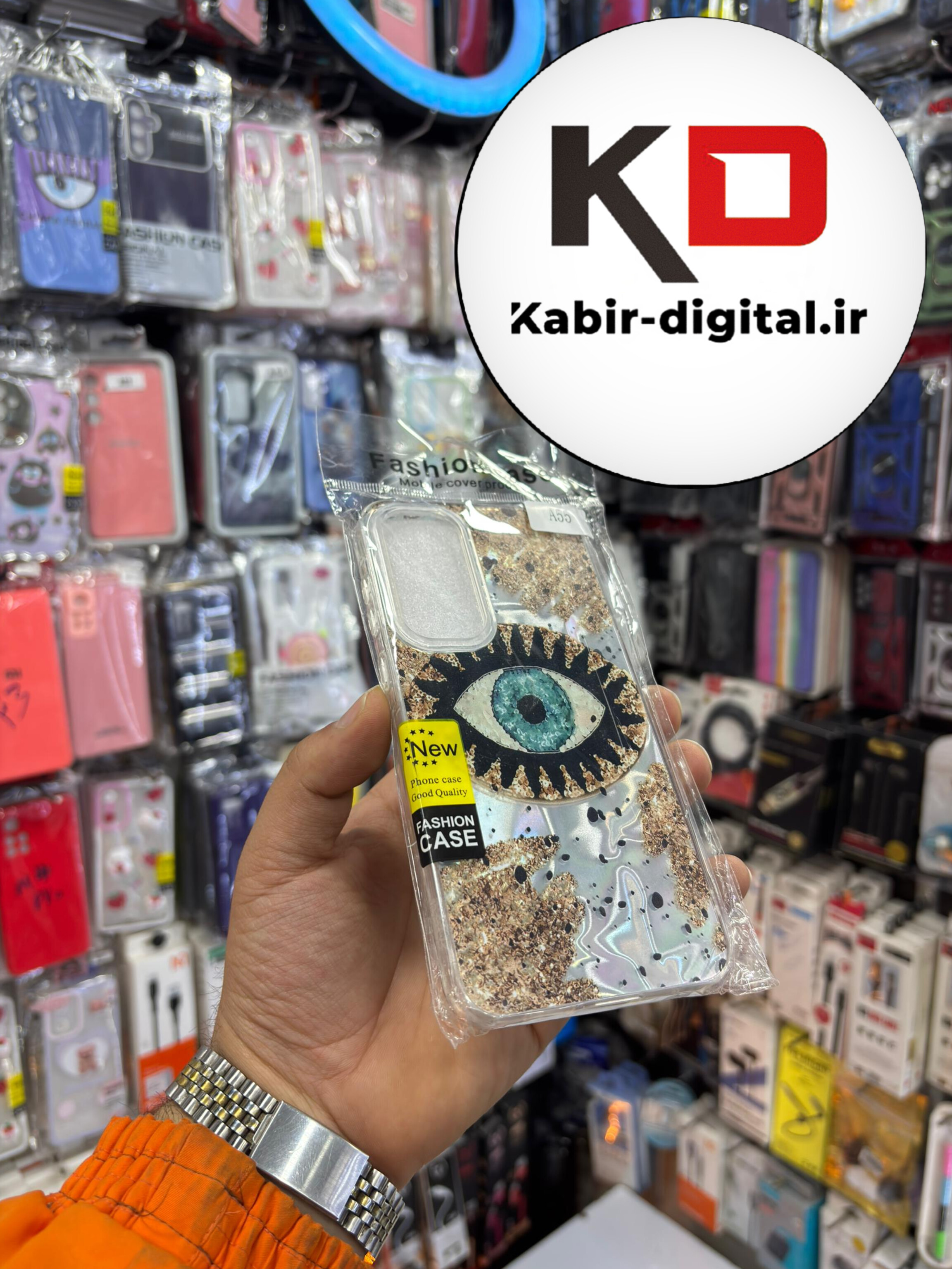 قاب گوشی Galaxy A55 / A35 سامسونگ لیزری اورجینال لنز کرومی طرح چشم  لاکچری