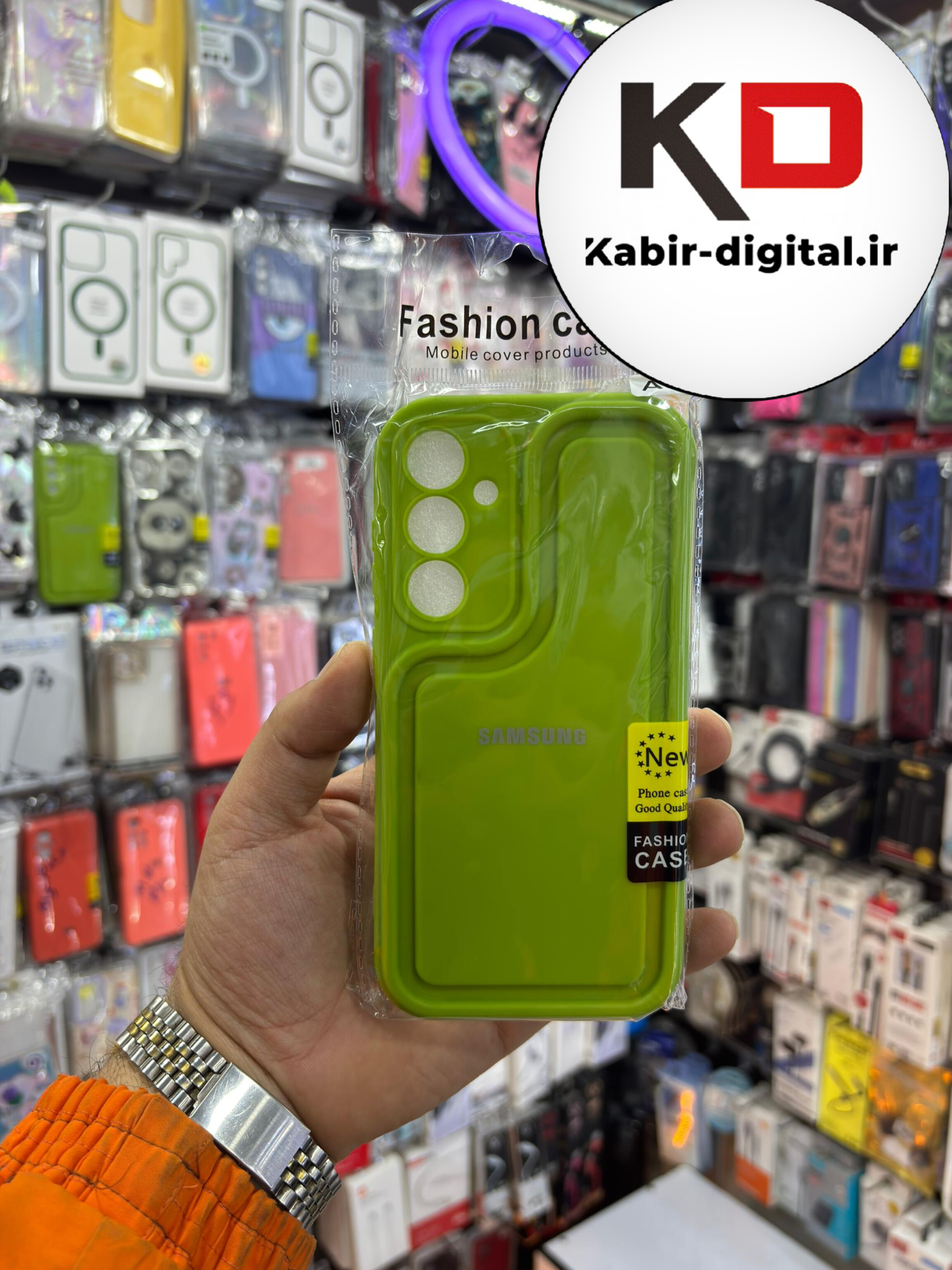 قاب گوشی Galaxy A55 سامسونگ طرح سیلیکونی Solid جدید محافظ لنزدار سبز فسفری