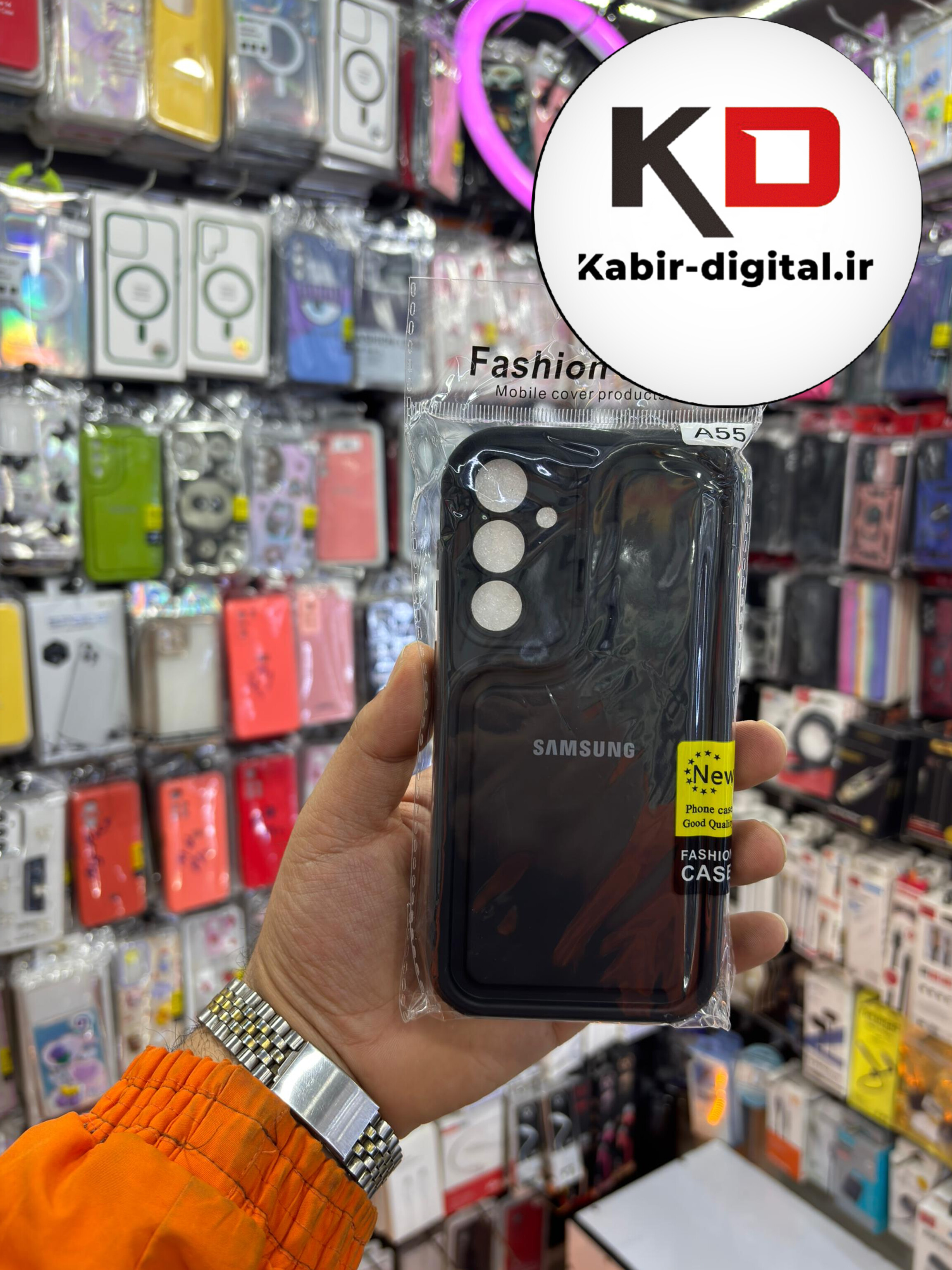 قاب گوشی Galaxy 55 سامسونگ طرح سیلیکونی Solid جدید محافظ لنزدار مشکی