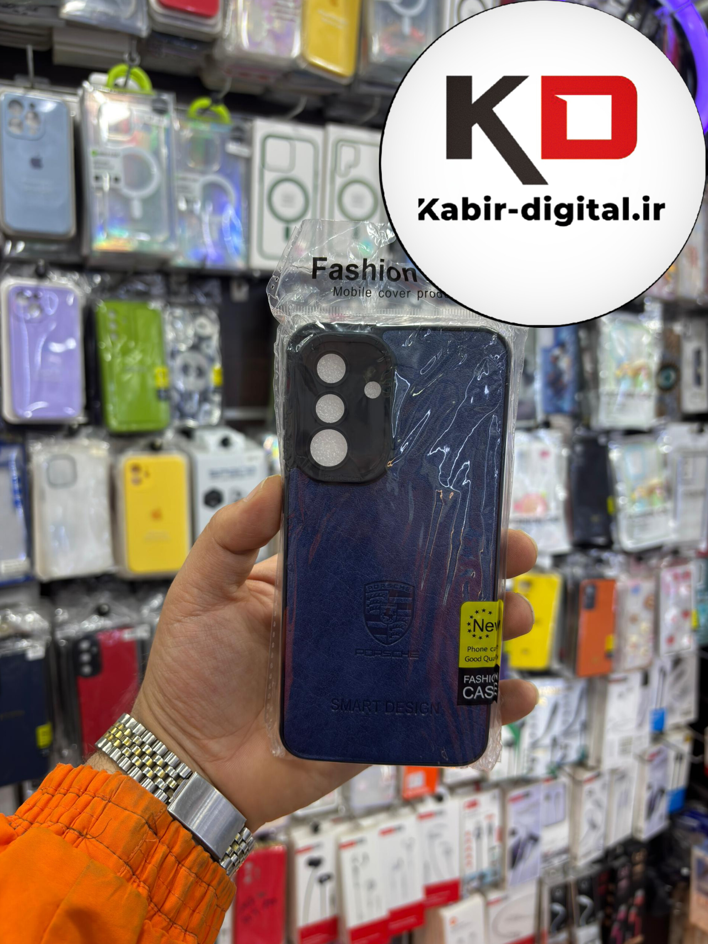 قاب گوشی Galaxy A56 سامسونگ طرح ژله ای چرمی ساده SMART DESIGN سرمه ایی