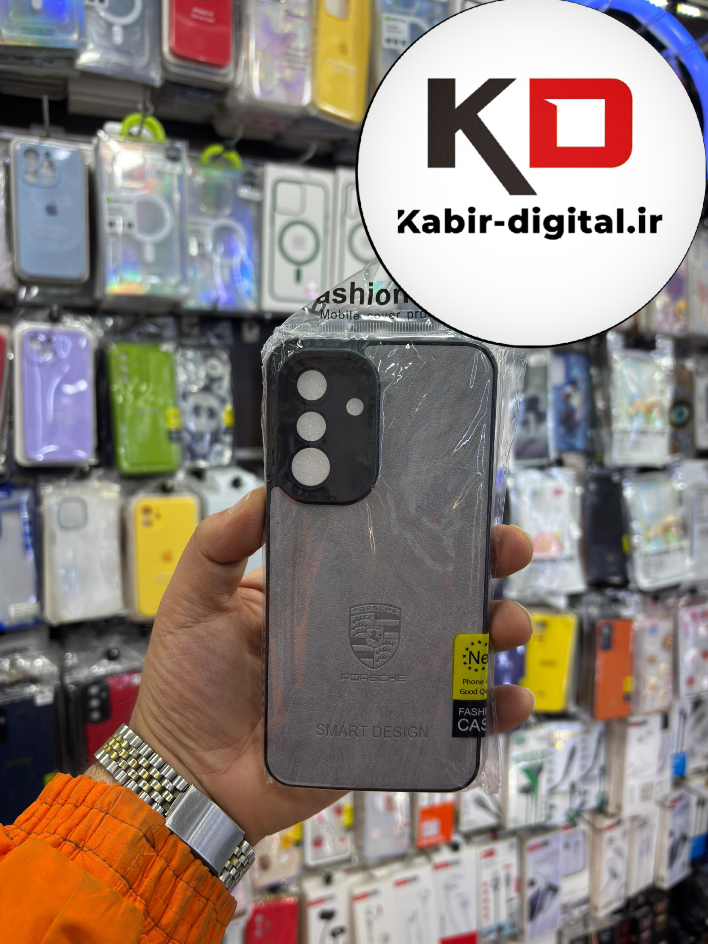 قاب گوشی Galaxy A56 سامسونگ طرح ژله ای چرمی ساده SMART DESIGN طوسی
