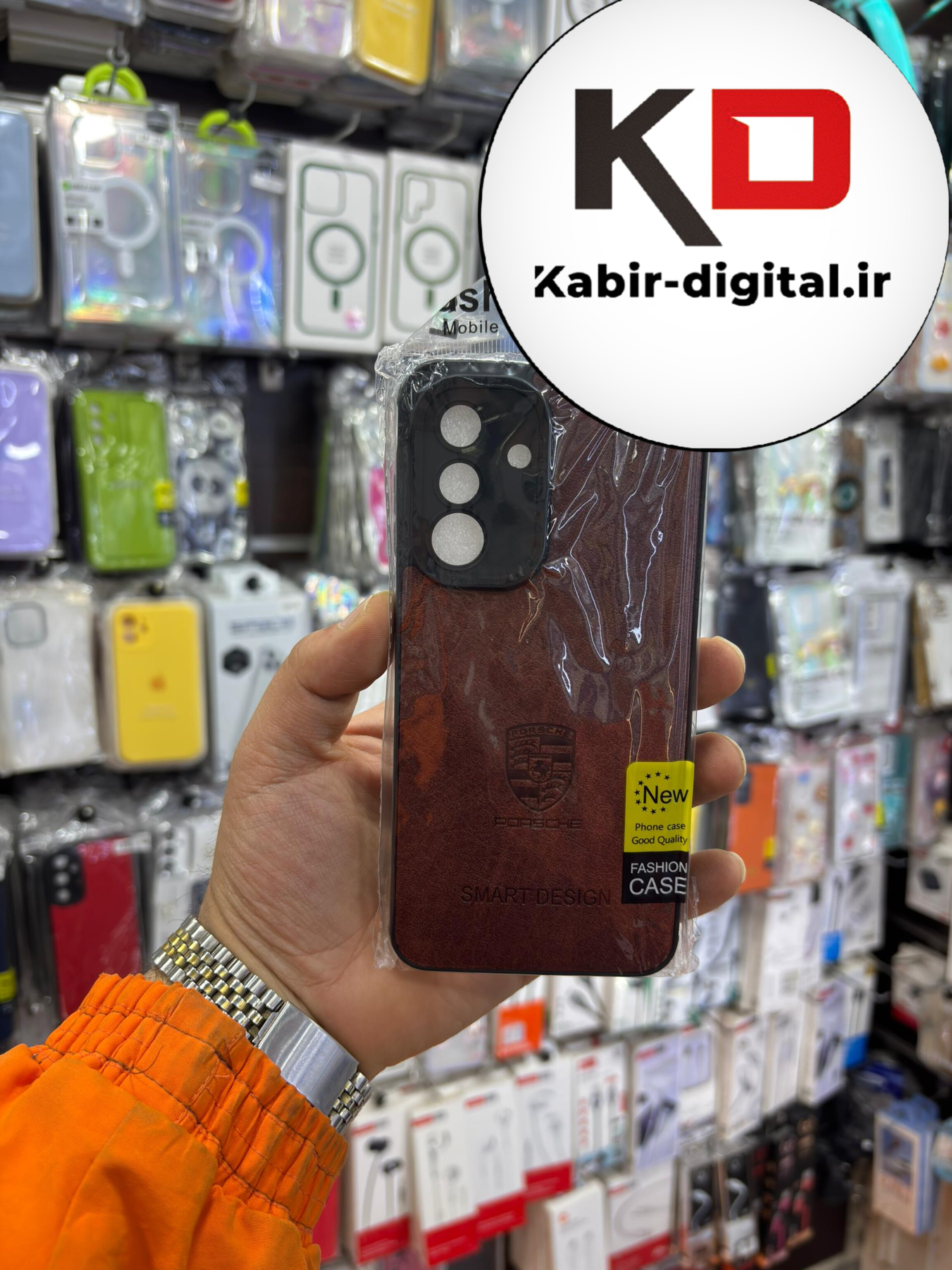 قاب گوشی Galaxy A56 سامسونگ طرح ژله ای چرمی ساده SMART DESIGN قهوه ایی تیره