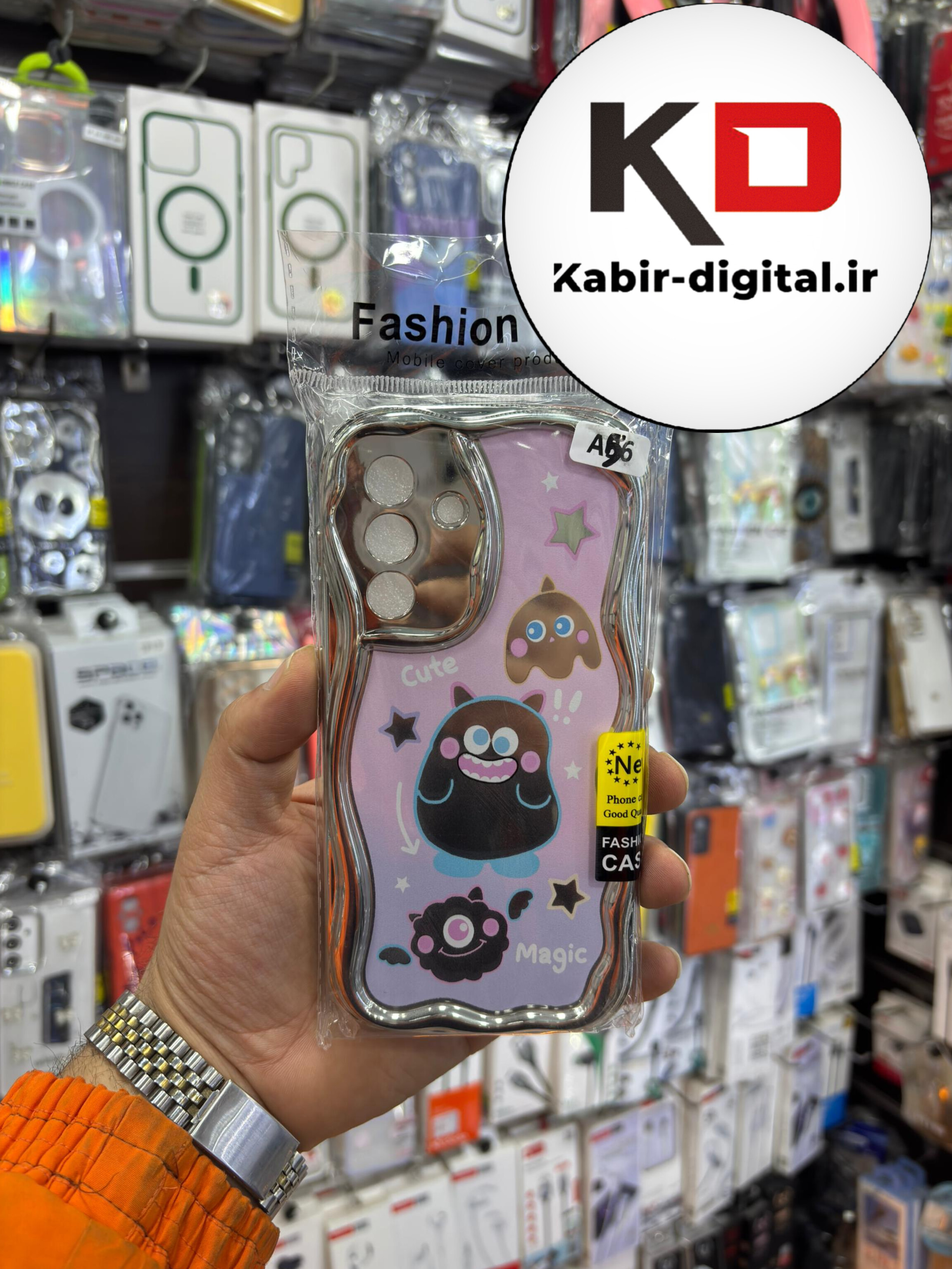 قاب گوشی Galaxy A56 سامسونگ  طرح کرومی بالشتی طرح عروسکی محافظ لنز دار