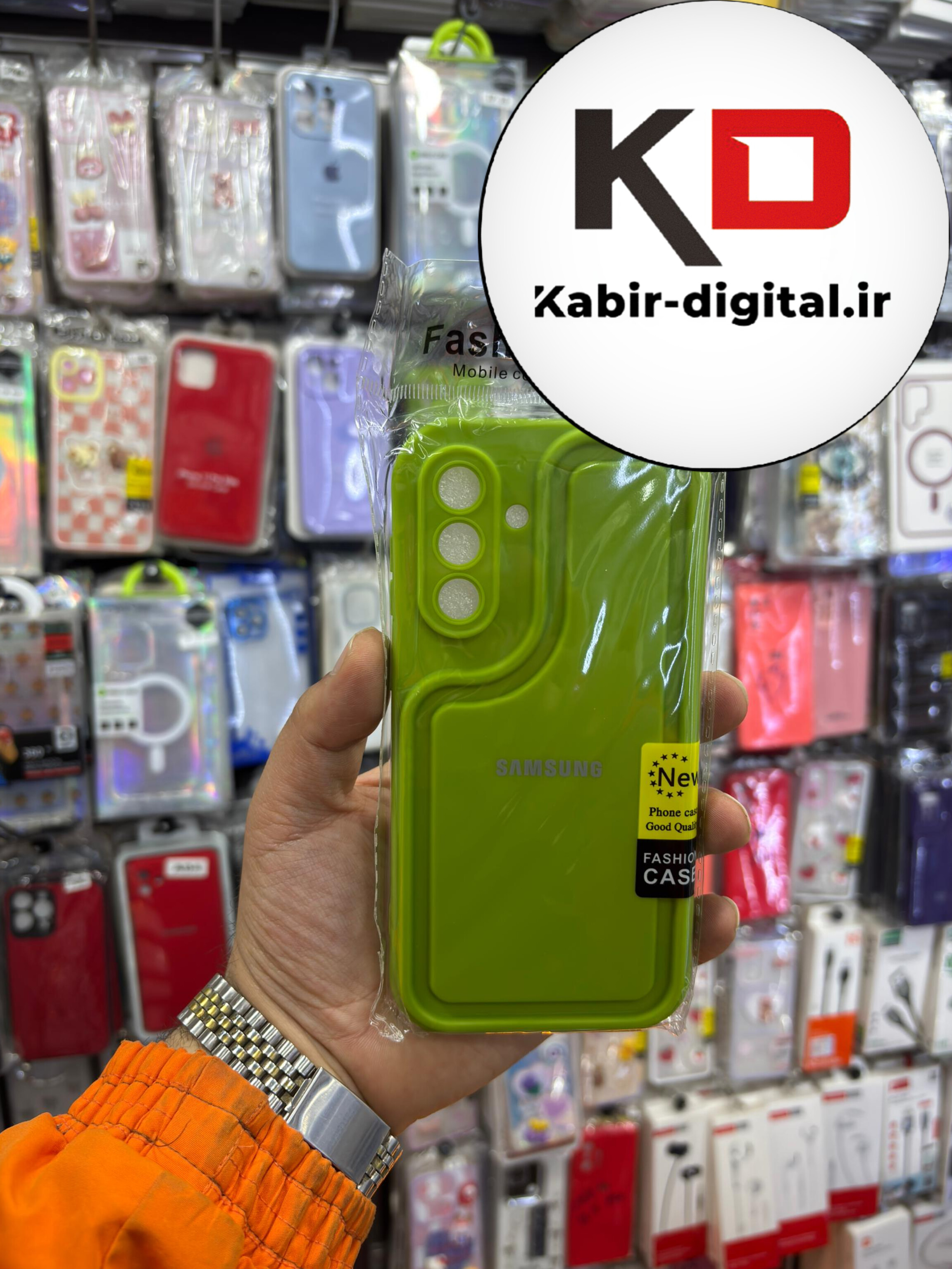 قاب گوشی Galaxy A56 سامسونگ طرح سیلیکونی Solid جدید محافظ لنزدار سبز فسفری
