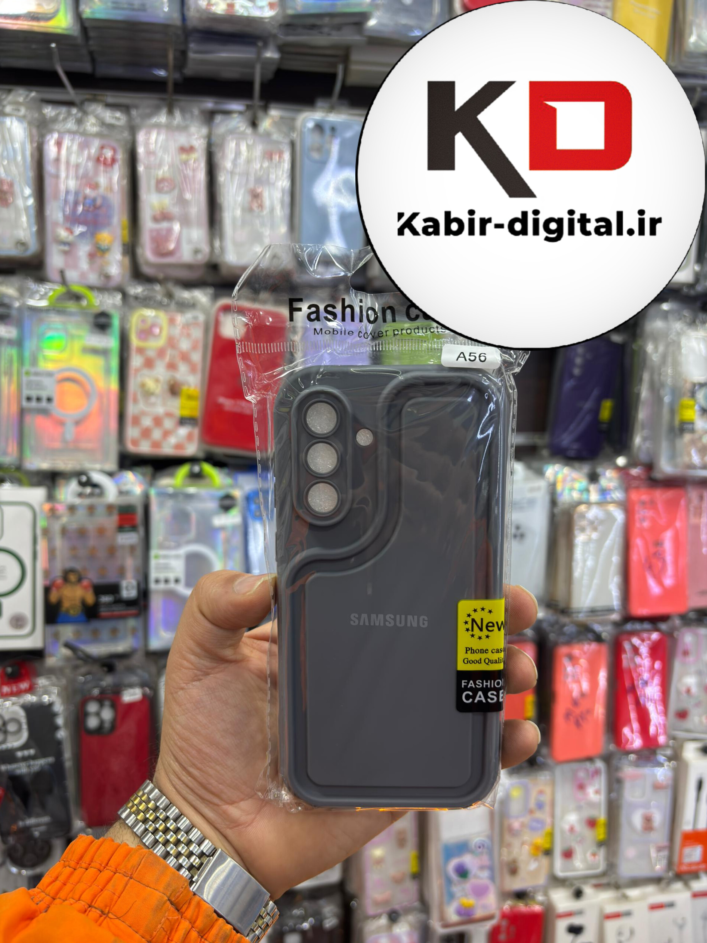 قاب گوشی Galaxy A56 سامسونگ طرح سیلیکونی Solid جدید محافظ لنزدار خاکستری