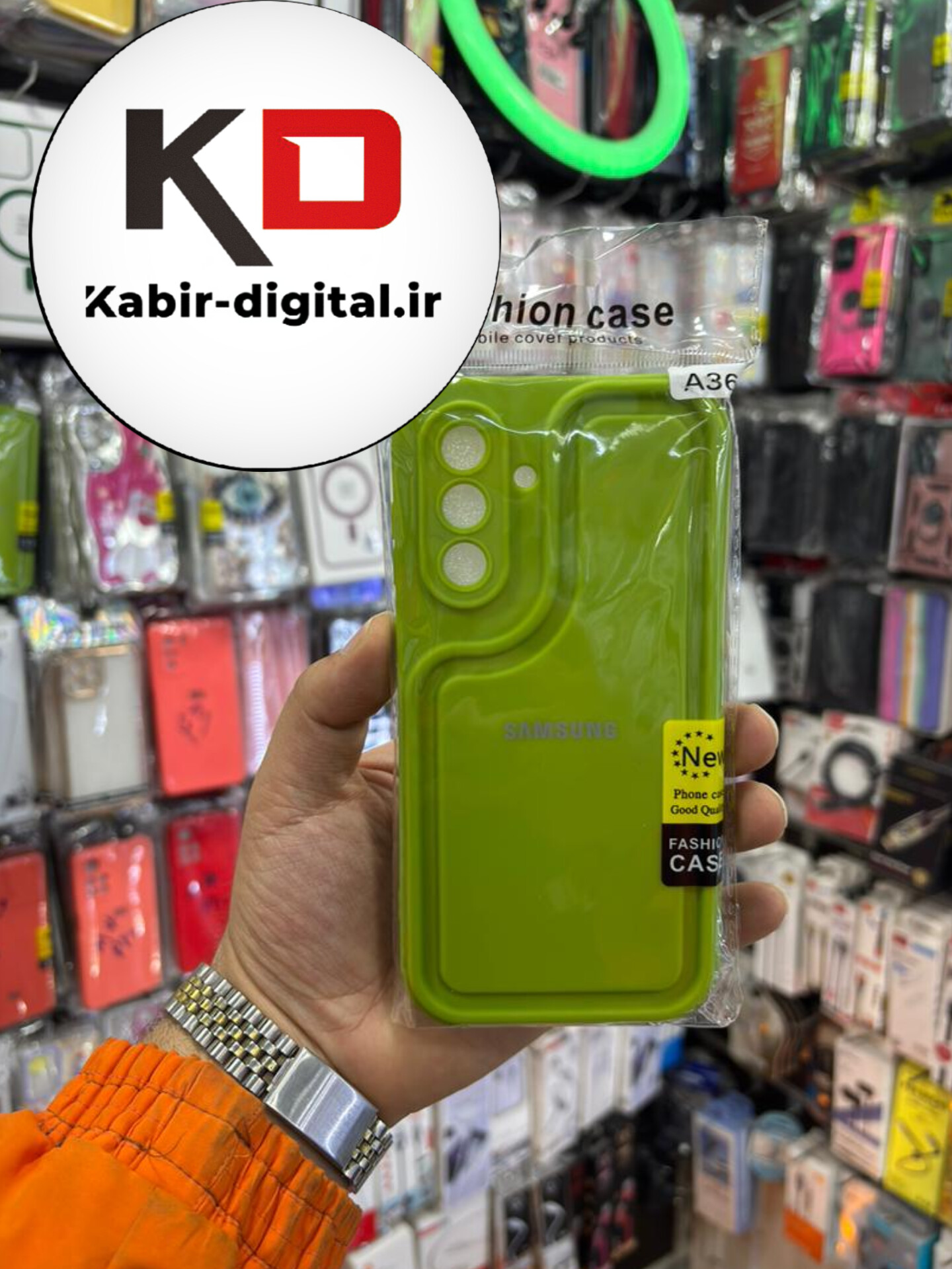 قاب گوشی Galaxy A36 سامسونگ طرح سیلیکونی Solid جدید محافظ لنزدار سبز فسفری