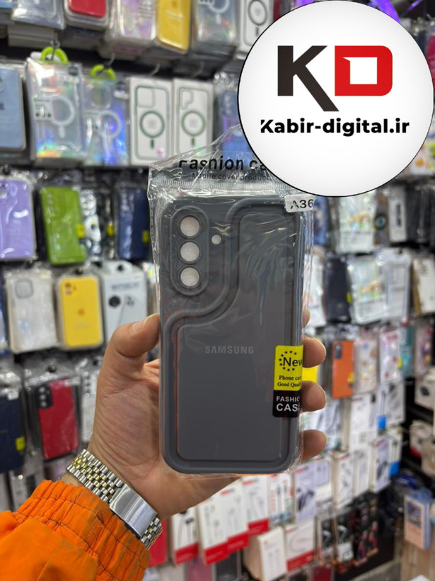 قاب گوشی Galaxy A36 سامسونگ طرح سیلیکونی Solid جدید محافظ لنزدار خاکستری