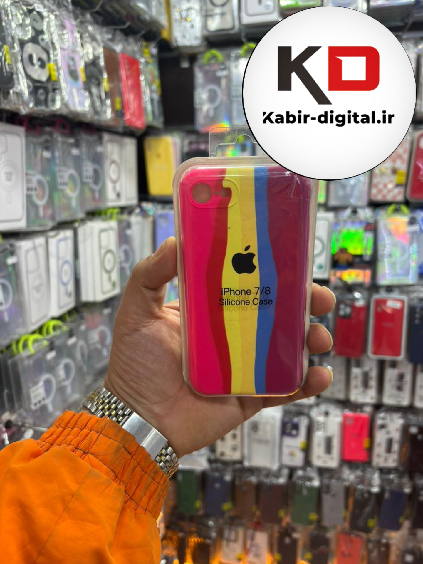 قاب گوشی iPhone 7 / 8 آیفون سیلیکونی های کپی آبرنگی رنگین کمانی زیربسته محافظ لنزدار