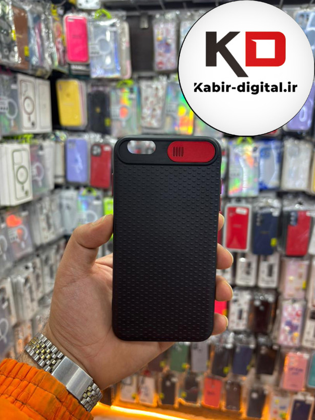 قاب گوشی iPhone 7 plus / 8 plus آیفون ژله ای محافظ لنز دار کشویی قرمز